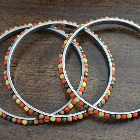 Colorful Beaded Bangle Set - Picture 2 of 2